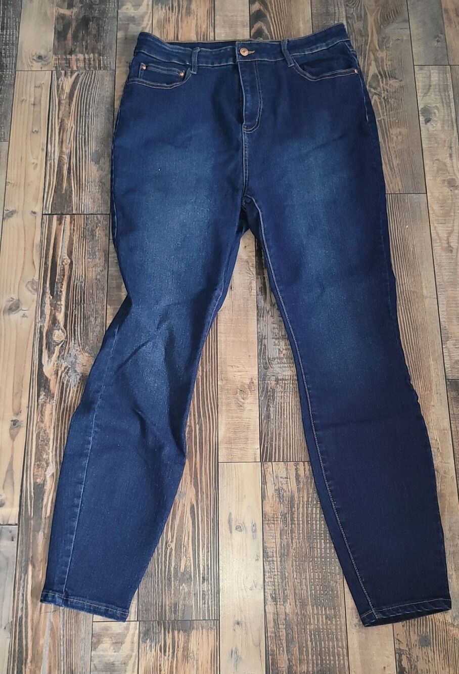 Fashion Nova Blue Denim Jeans Cotton Blend Mid Rise Skinny Women’s 14